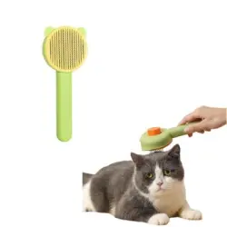 IntiMeg Peine autolimpiante para mascotas - Verde + Amarillo