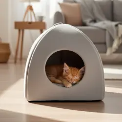 Leeby Cama Iglu Gris para gatos - 40 x 40 x 40 cm