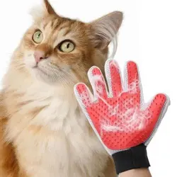 MCBOSON Guantes cuidado mascotas (paquete 2): eficaces gatos, perros - Rojo
