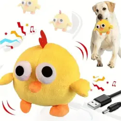 MCBOSON Peluche para perros - Pollo saltarín - 1 pieza