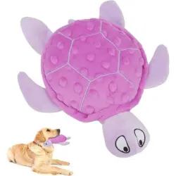 MCBOSON Peluche para perros - Tortuga, con sonido - Púrpura