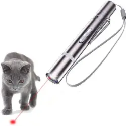 Pawffee Puntero LED USB para gatos: juguete 4 en 1 con luz UV roja - 1 pieza