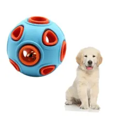 UAMLY Pelota de goma para perros con cascabel - azul, 5 cm