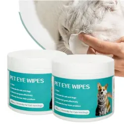 ZenPets Paquete de 100 toallitas suaves para los ojos de gatos y perros - dos habitaciones