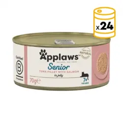 Applaws Comida Húmeda para Gatos Senior con Atún y Salmón, 24 x 70 gr