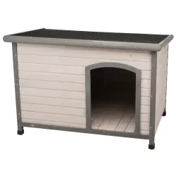 Caseta de madera Trixie Natura de techo plano - L: gris: 116 x  82 x  79 cm (L x An x Al)