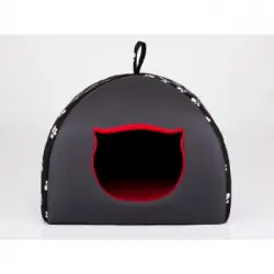 Caseta Para Gatos Con Almohada R3 49x49 Negro Huellas Igloo