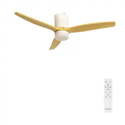 Create Wind Calm Patio Ventilador de Techo para Exteriores 40W 132cm con Luz LED de 15W Blanco
