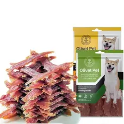FurryFusion Golosinas para perros, carne de pato deshidratada - pechuga de pato