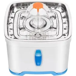 HausPets Fuente agua gatos acero inoxidable, 2,5 l, filtración 5, LED - 2,5 litros