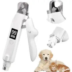 HausPets Lima de uñas eléctrica 2 en 1 para perros gatos, LED, salpicaduras - Artículo 1
