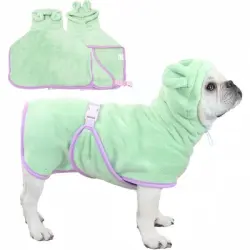 ZooVenture Bata de secado rápido para perros y gatos - L