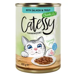 Catessy Bocaditos 12 x 400 g en latas - Salmón y trucha en salsa