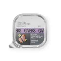 Givers Comida Húmeda Natural Para Gatitos con Pavo, Pollo y Vegetales, 1 x 85 gr