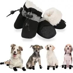 IntiMeg Zapatos protectores de felpa para perros - M - Largo: 6,5 mm Ancho: 5,5 mm