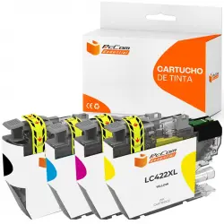 Pccom Essential Brother Lc422xl Cartucho Tinta Compatible Negro/cian/magenta/amarillo Pack 4