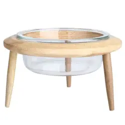 UAMLY cuenco de cristal elevado y ajustable para mascotas - 1 pieza