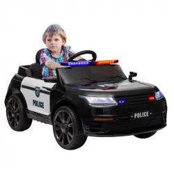 Aiyaplay Coche Eléctrico Para Niños De +3 Años De Policía Con Sirena Negro