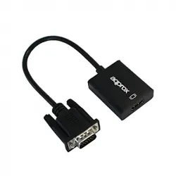 Approx APPC25 Adaptador VGA a HDMI con Audio Negro