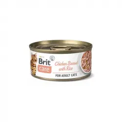 Brit care cat pechuga pollo con arroz latas para gato, Unidades 24 x 70 Gr