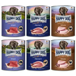 Happy Dog Pure comida húmeda para perros  6 x 800 g - Mix Sensible: pavo, pato y búfalo