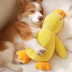 HausPets Patito de peluche de 35 cm con sonido, suave y para todos perros - Artículo 1