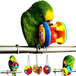 IntiMeg Juego de tres juguetes masticables para pájaros - Tres habitaciones