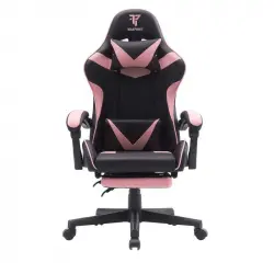 Tempest Shake Silla Gaming con Reposapiés y Masaje Rosa