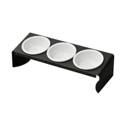 UAMLY Comedero de cerámica elevado 3 en 1 para gatos - negro