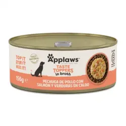 Applaws Taste Toppers para Perros en Caldo con Pollo, Salmón y Verduras, 12x156 gr