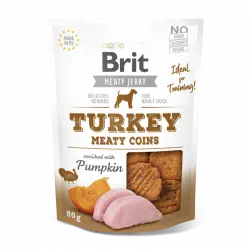 Brit jerky snack meaty coins pavo premios para perro, Peso 80 gr