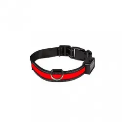 Collar luminoso con USB para perros color Rojo