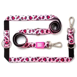 Correa ajustable Max & Molly Leopard Pink para perros - Talla M: 200 x 2 cm (L x An)
