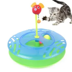 IntiMeg Tablero de actividades para gatos con mecanismo giratorio - Una pieza