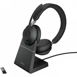 Jabra Evolve2 65 Auriculares Inalámbricos Negros + Soporte de Carga USB
