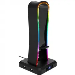 Spirit of Gamer Sentinel Soporte Auriculares Gaming RGB x4 USB 2.0 Negro