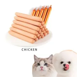 FurryFusion Golosinas para mascotas con forma de salchicha - sabor a pollo