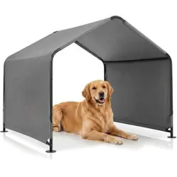 GIANTEX Toldo Refugio de Sombra para Perros 128 x 118 x 108 cm - Gris