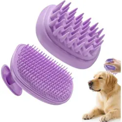 HausPets Cepillo de ducha morado 2 en 1 con cerdas largas y cortas - 1 artículo