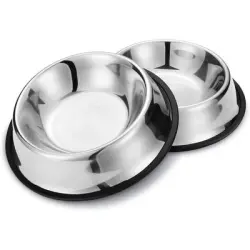 HausPets Juego 2 comederos antideslizantes acero inoxidable perros medianos - Artículo 1