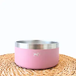 La Casa de Turrón Comedero Rosa Palo Acero Inoxidable para perros y gatos - 946 ml
