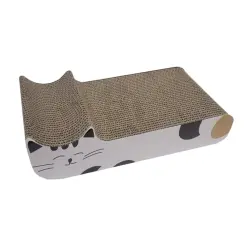 Leeby Kira tabla rascador de cartón blanco para gatos