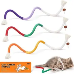 MCBOSON Juego de 3 juguetes recargables con hierba gatera para gatos - Rojo y verde, amarillo y naranja, morado claro y oscuro.