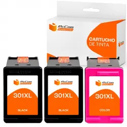 Pccom Essential HP 301XL Cartucho Tinta Compatible Negro/Tricolor Pack 3