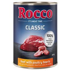 Rocco Classic 6 x 400 g - Vacuno con corazones de ave