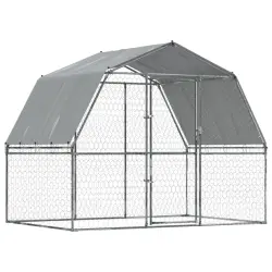 VidaXL Jaulas perros con techo puerta 2 uds acero galvanizado plateado