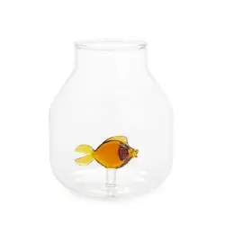 Balvi jarrón cónico con pez de vidrio