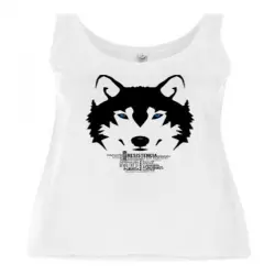 Camiseta tirantes mujer lobo color Blanco