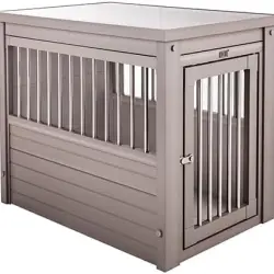 FINCA CASAREJO Jaula Confort Modelo Arkansas gris Perrera de Interior para Perros - 91,2x60,2x71,1 cm