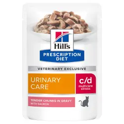 Hill's c/d Prescription Diet Urinary Stress sobres comida húmeda para gatos - 12 x 85 g (salmón)
